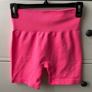 Hot pink athletic shorts